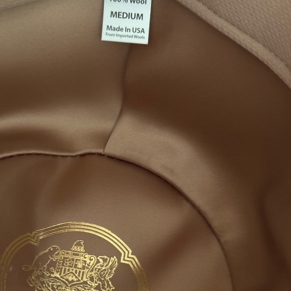 Cream Wide Brim Hat with Brown Band